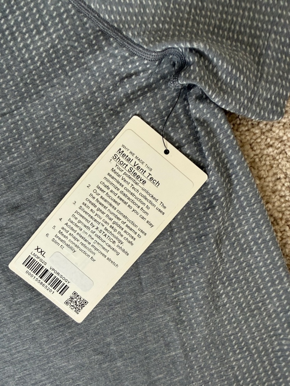 NWT Lululemon Metal Vent Tech Short Sleeve Grey Athletic Seamless Tee - Picture 4 of 7